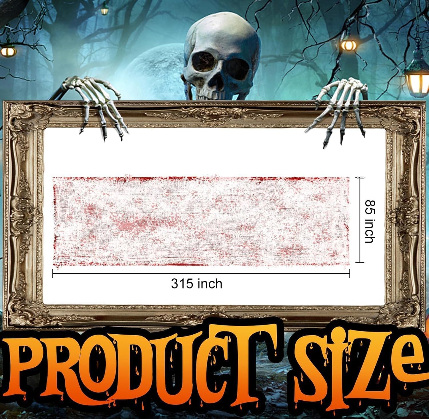 Tela sangrienta Halloween 315x85pulg gasa decoración