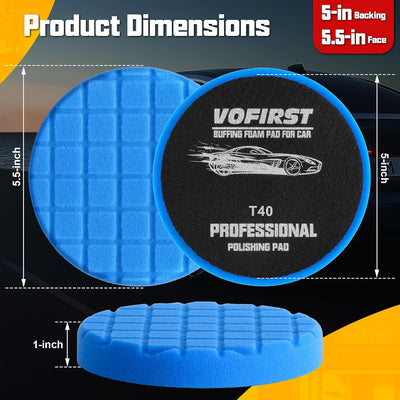 6 Almohadillas Pulido 5.5pulg para Placa Respaldo Coche