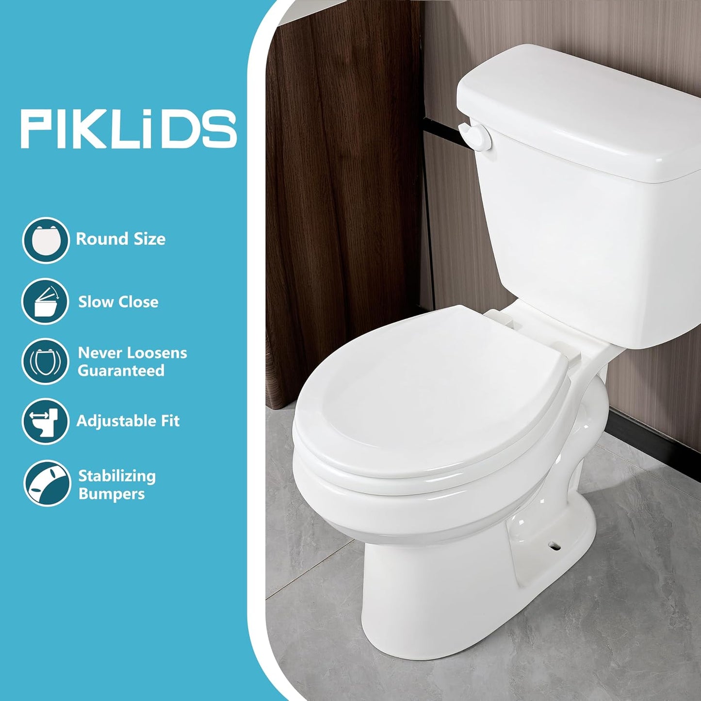 Asiento inodoro madera moldeada blanco cierre lento