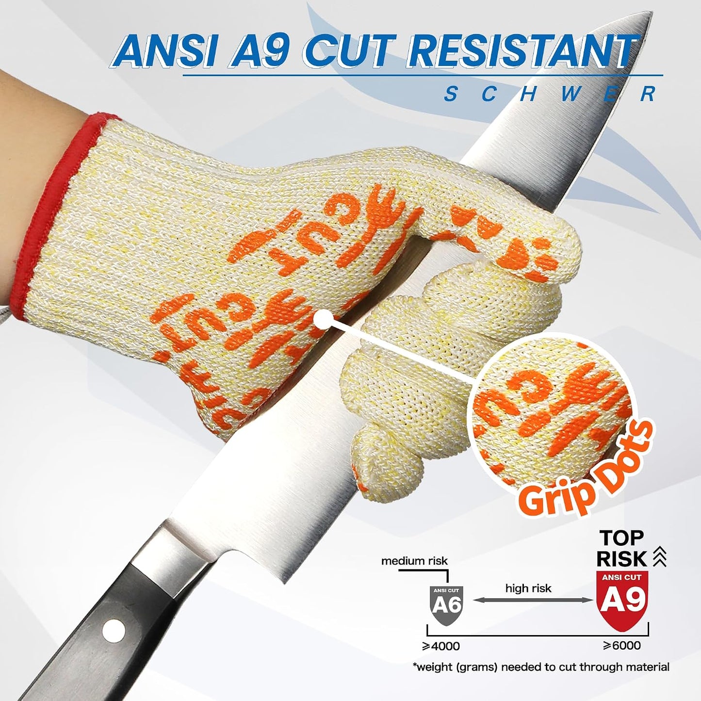 Guantes corto carne pescado procesamiento L