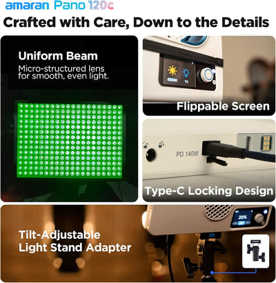 Kit luz LED RGBWW 120W ultra delgada para estudio y exterior