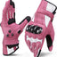 Guantes moto cuero fibra carbono pantalla táctil mujer rosa