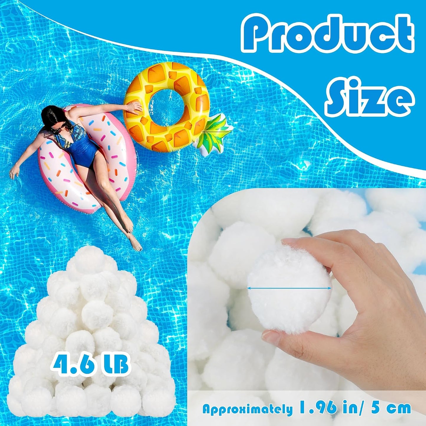 Bolas filtro piscina 1.5lb reutiliz. para bomba arena