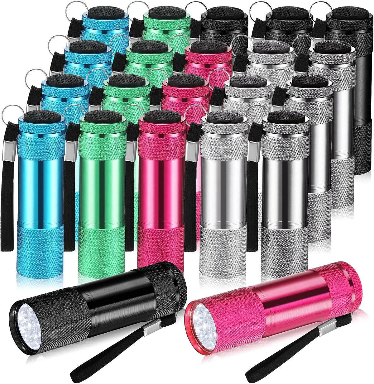 20 Pzas Linterna Mini Aluminio LED para Lectura Nocturna