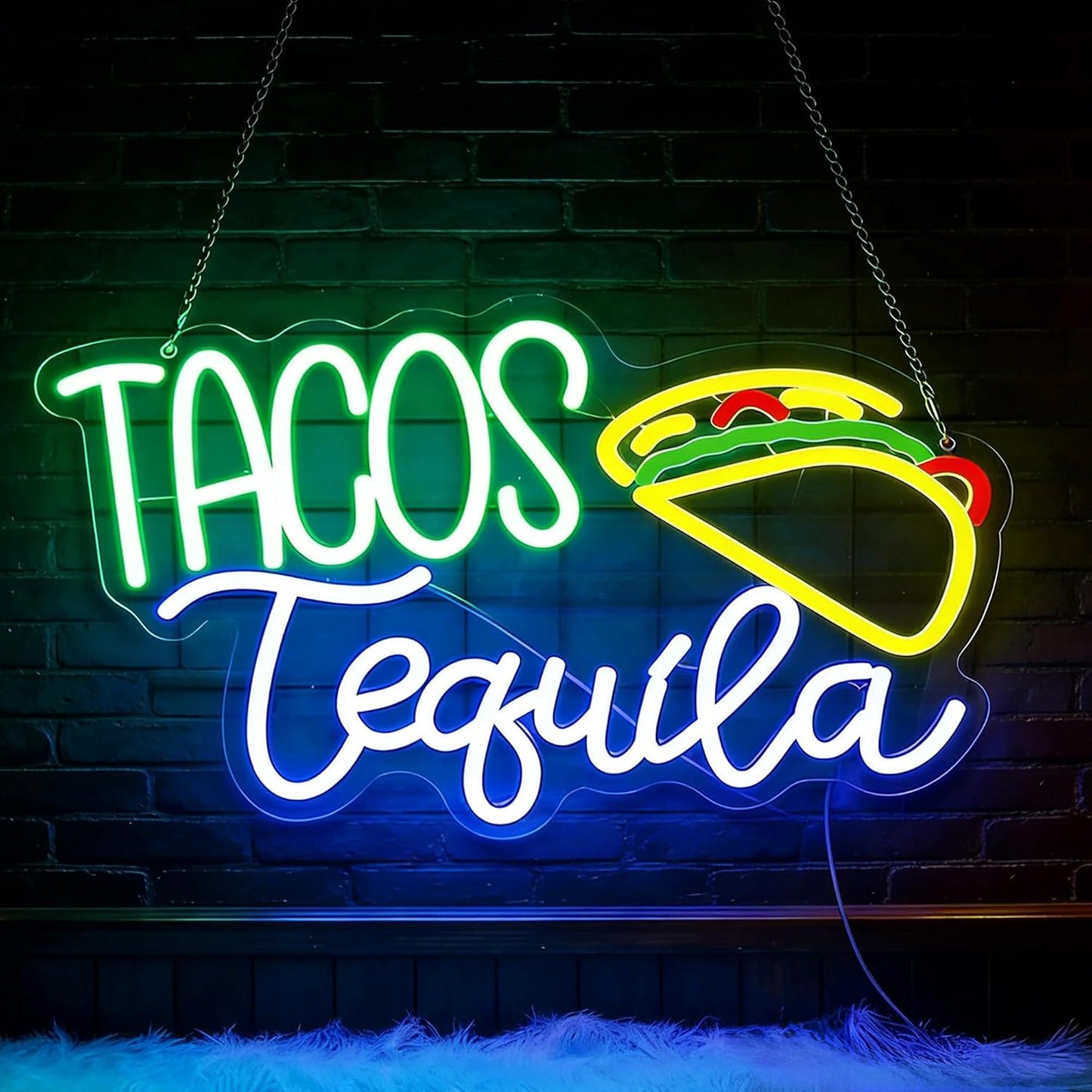 Letrero neón LED amarillo para cocina bar café USB