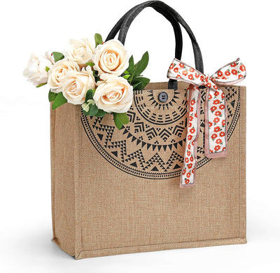 Bolsa yute mujer 14x12" interior laminado asas suaves