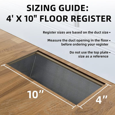 Rejilla suelo 4x10pulg ventilación negras hogar oficina