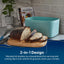 Caja pan con tabla cortar 14.25x9.25pulg azul verde