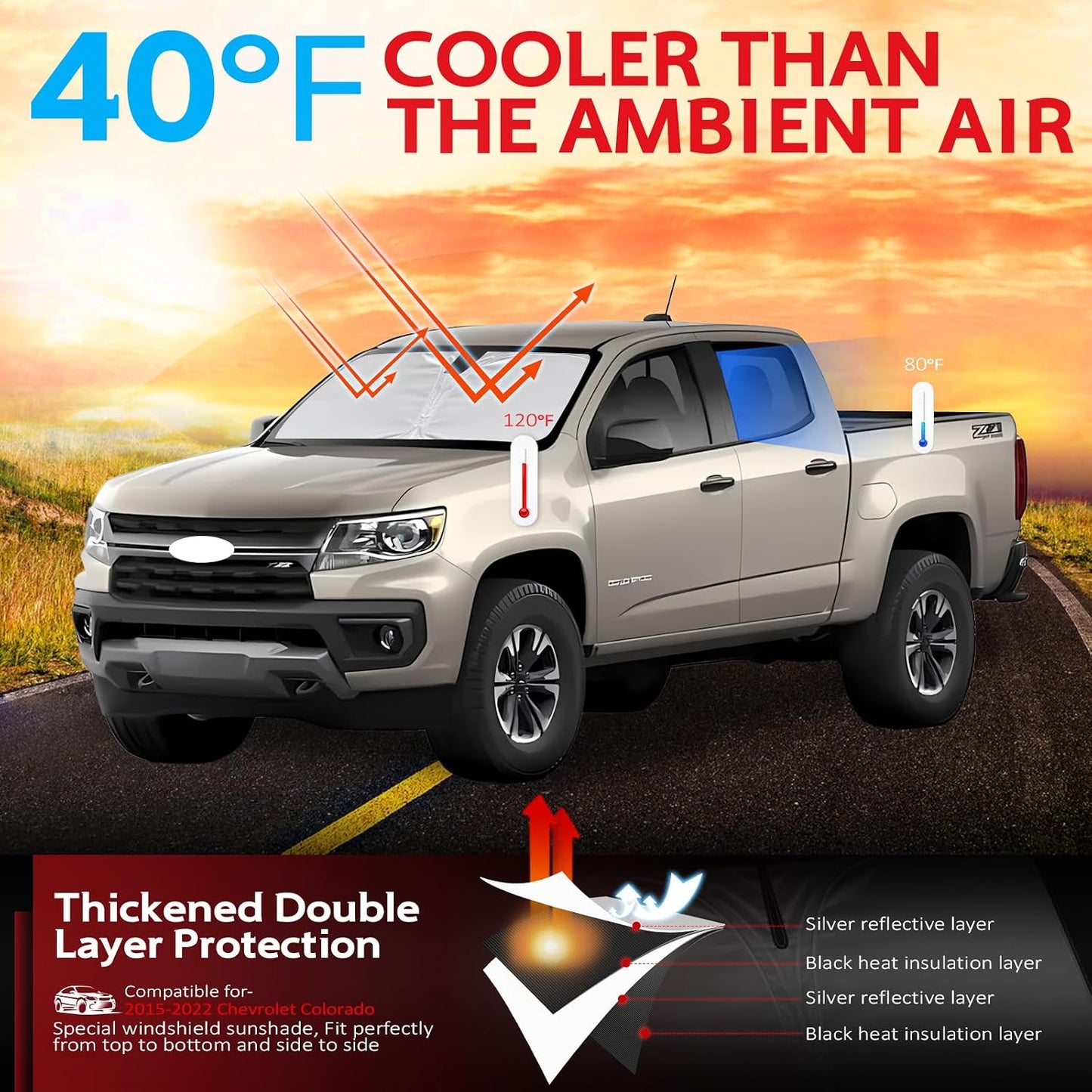 Parasol plegable para Chevy Colorado 15-22