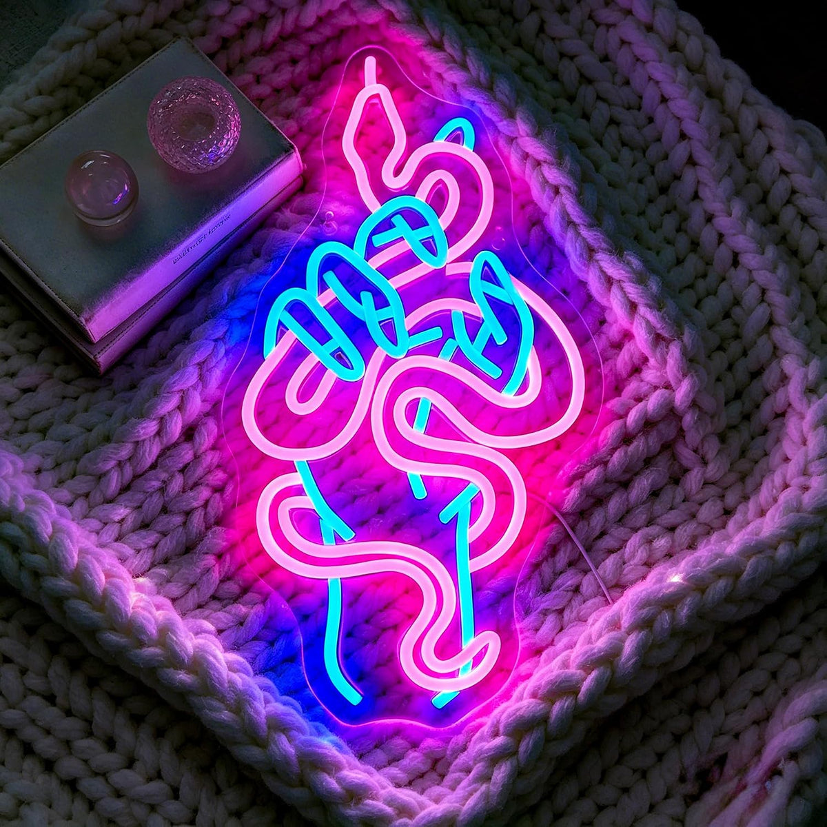 Letrero neón serpiente LED USB decoración pared