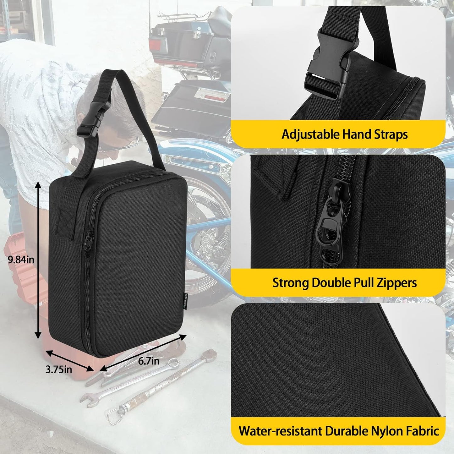 Funda transporte compresor aire bicicleta automóvil con asa