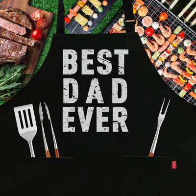 Delantal chef Best Dad Ever 2 bolsillos correa ajustable 40pulg
