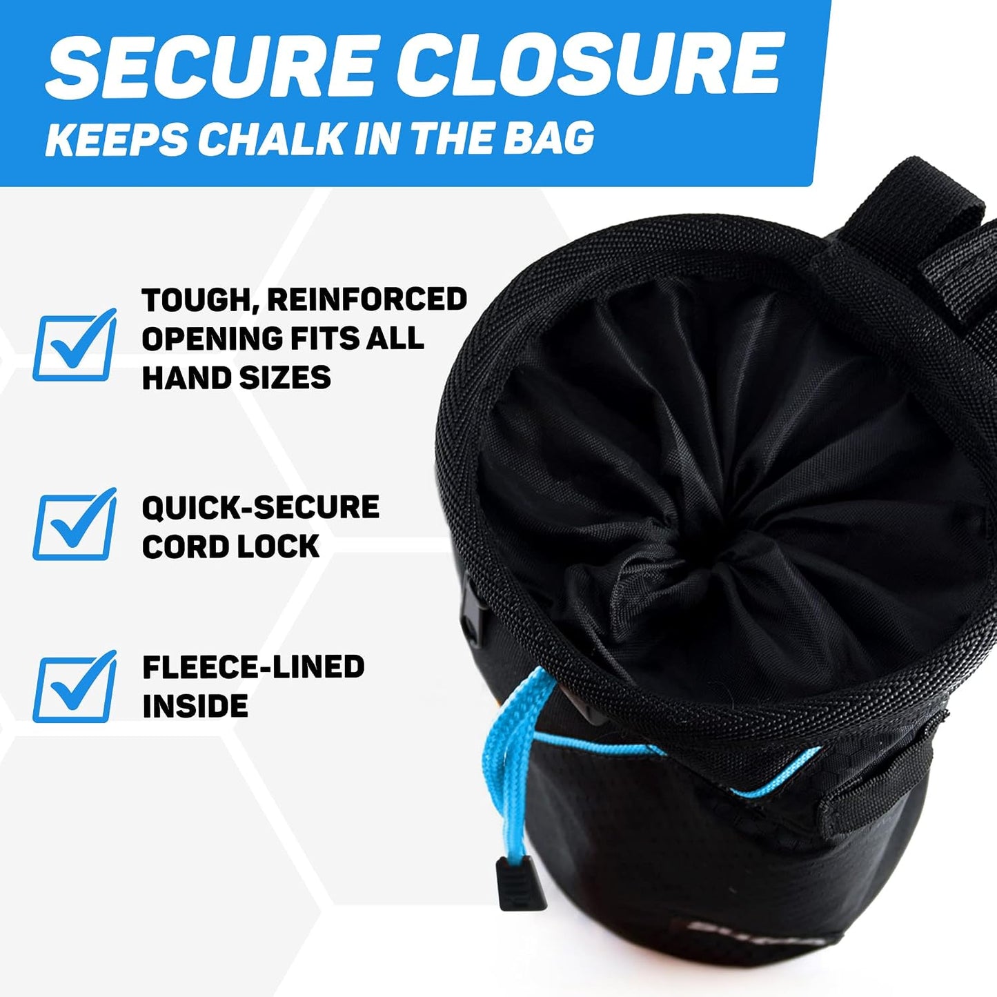 Bolsa tiza escalada roca con cinturón y bolsillos