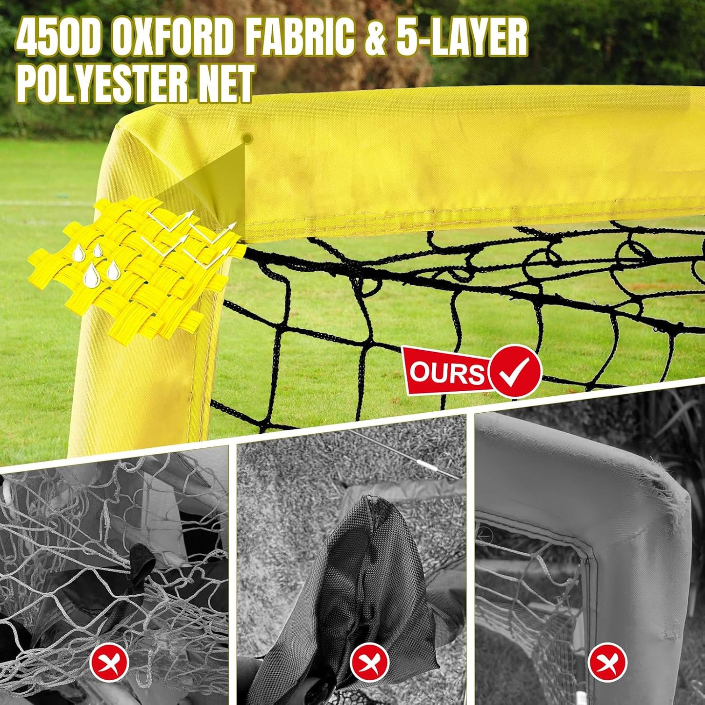 Portería fútbol niños red poliéster 5 capas 4x3pies