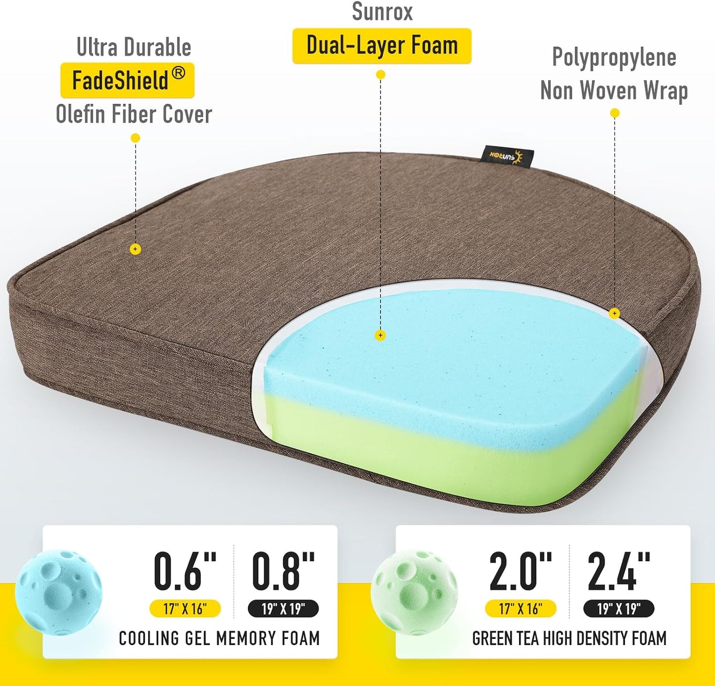 Cojines espuma viscoelástica gel para silla resistente agua