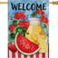 Bandera decorativa jardín con limón y sandía arpillera