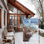 Bandera jardín vaca invierno 12x18pulg doble cara arpillera nieve