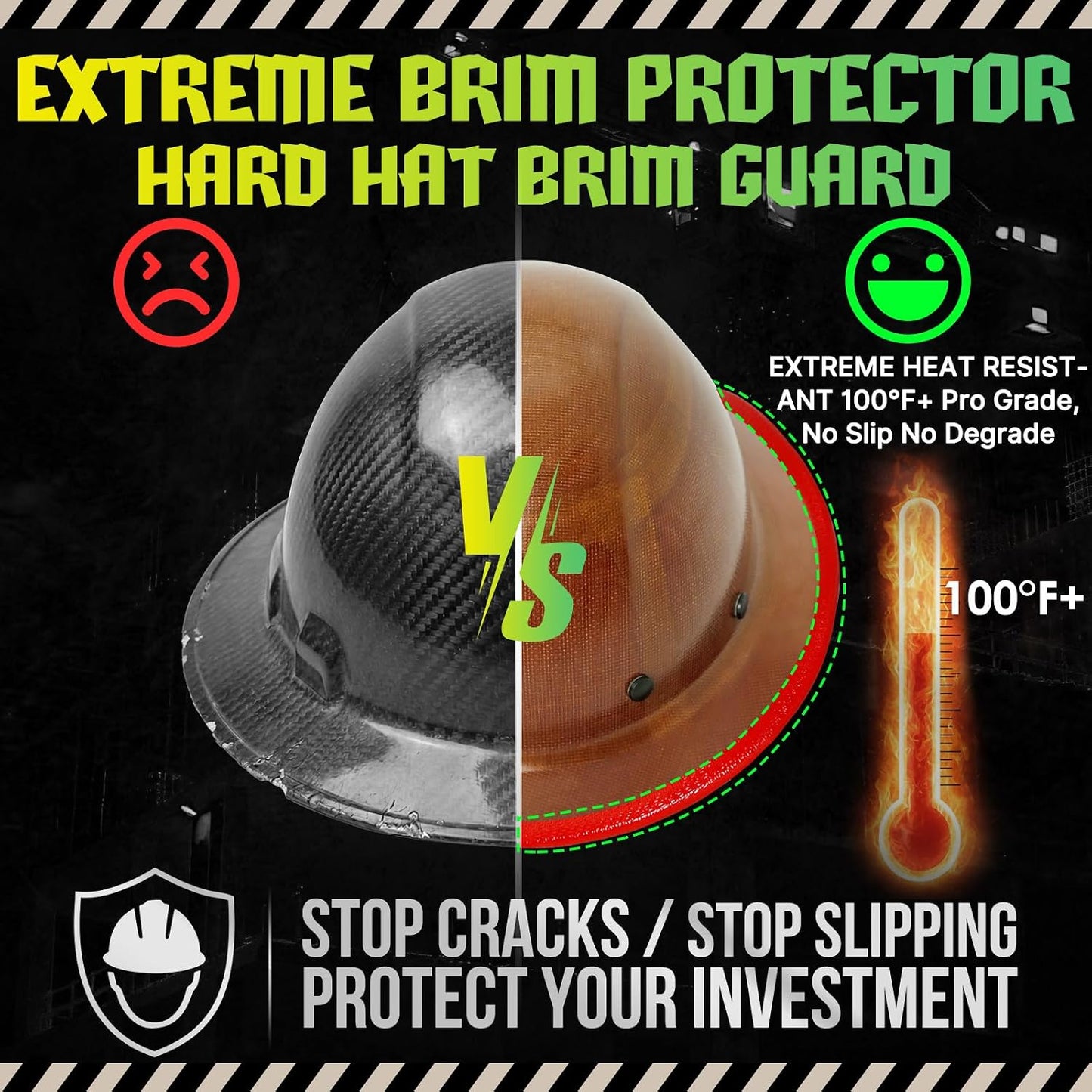 Protector ala casco duro acero tira roja 36.6pulg