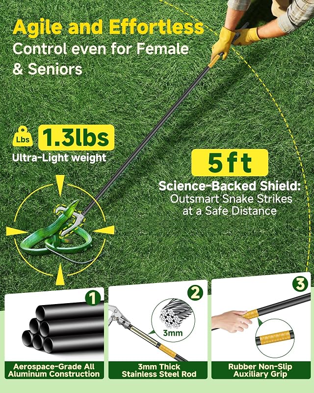Pinzas serpiente 59pulg aluminio antiderrap multifunción
