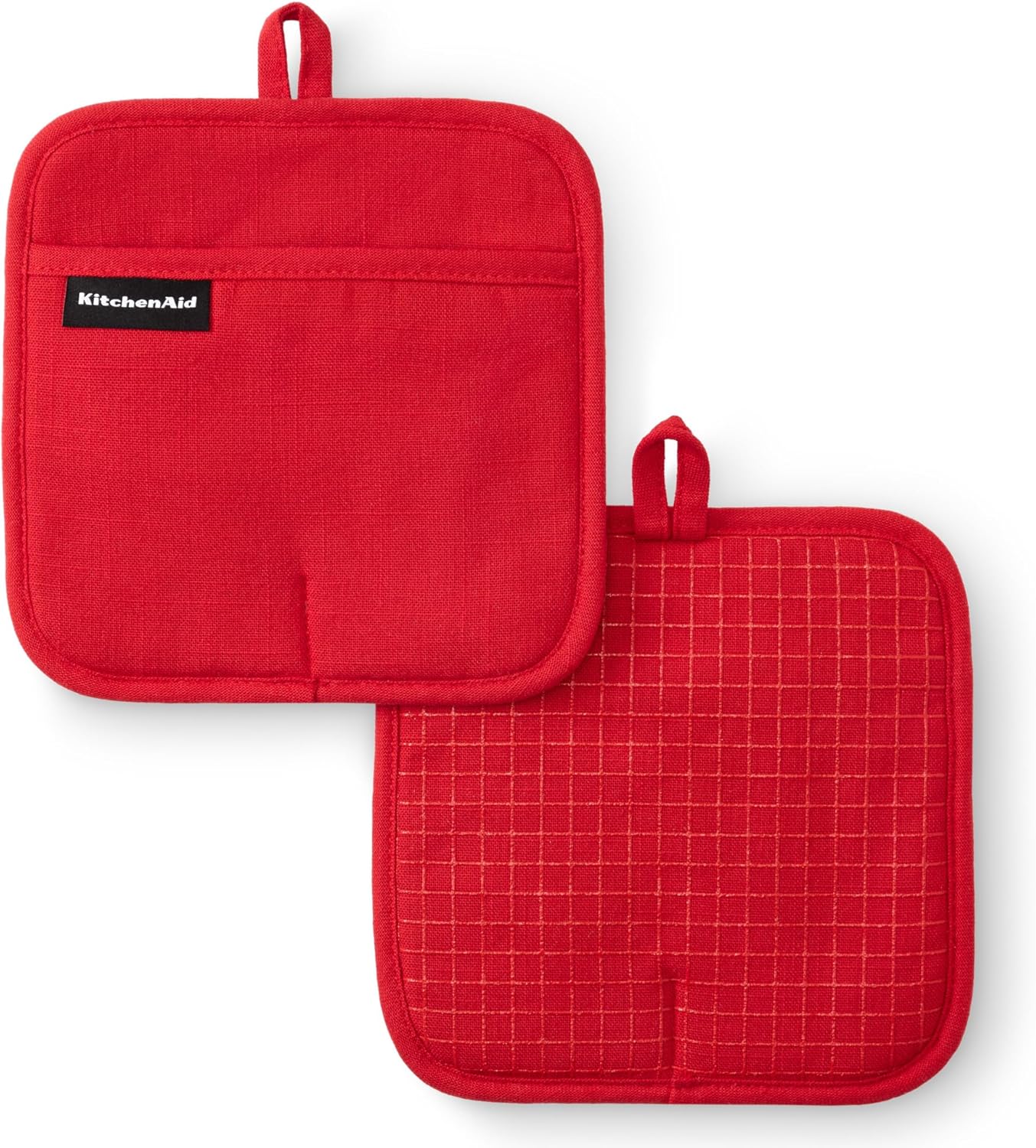 Set 2 soportes ollas resistente calor agarre silicona magnético rojo