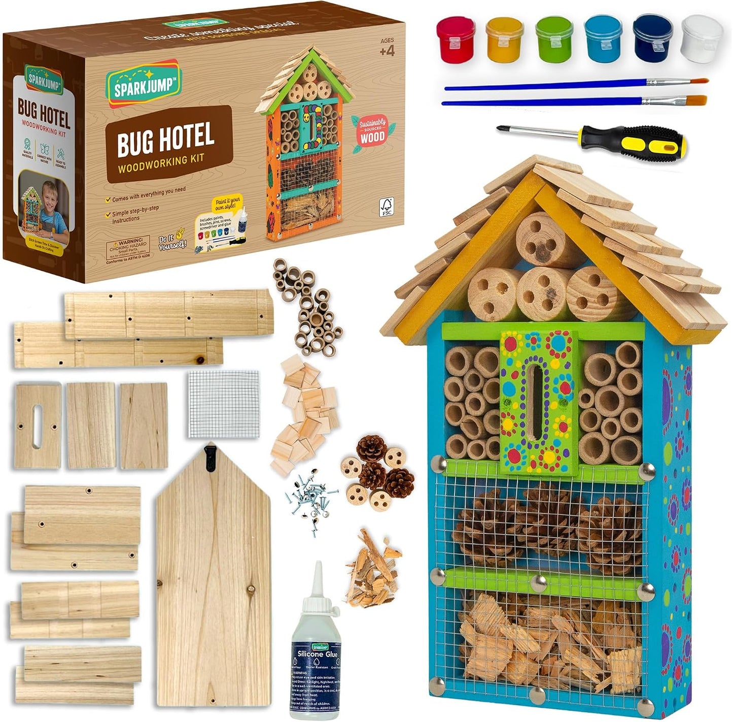 Kit educativo de casas de insectos en madera de cedro