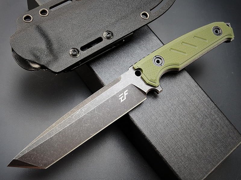 Cuchillo fijo hoja DC53 mango G10 para campamento caza EDC