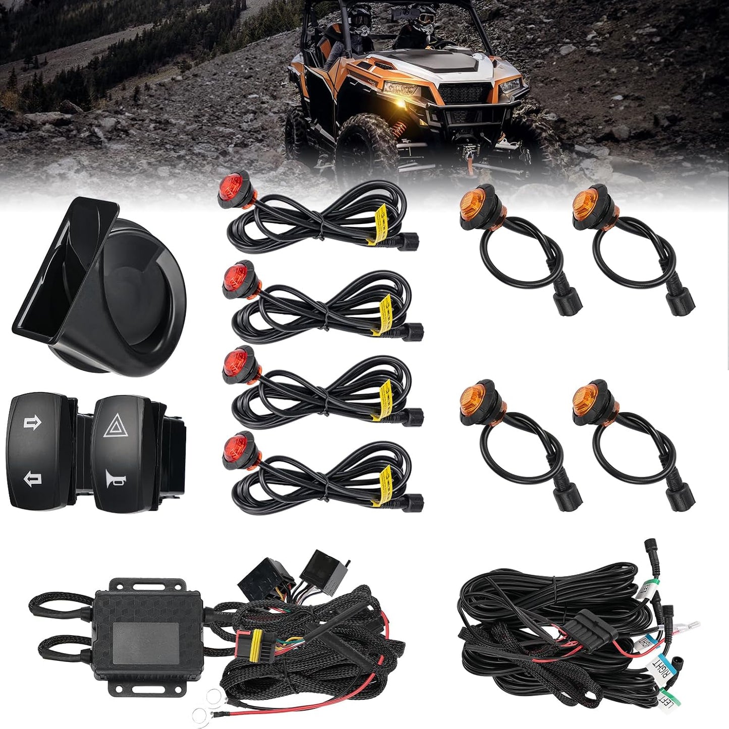 Kit señal giro UTV con bocina 110d luz intermitente