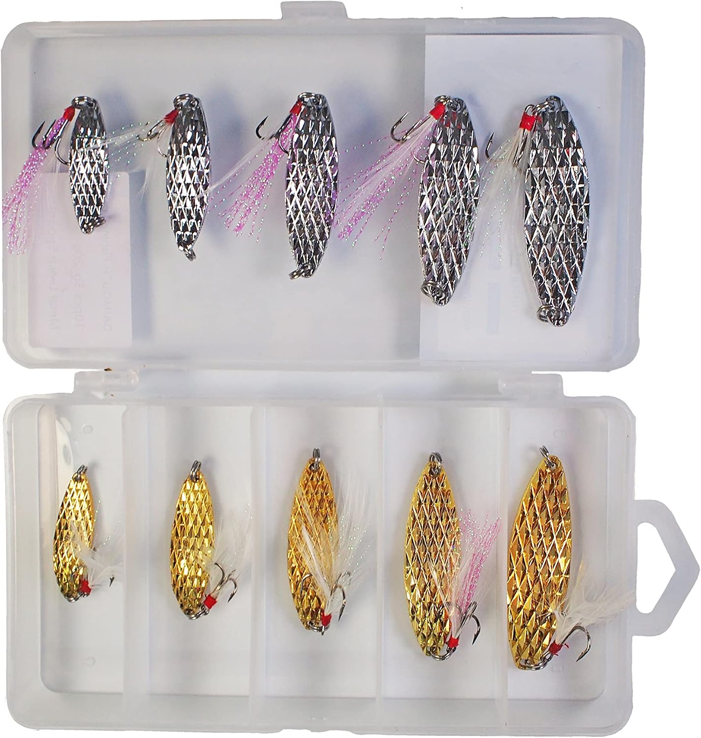 10 Cucharas Pesca Metal para Salmón 0.27-0.77oz