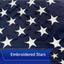 Bandera USA 16x24" bordada estrellas resistentes