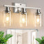 Lámpara baño 3 luces níquel cepillado vidrio transparente