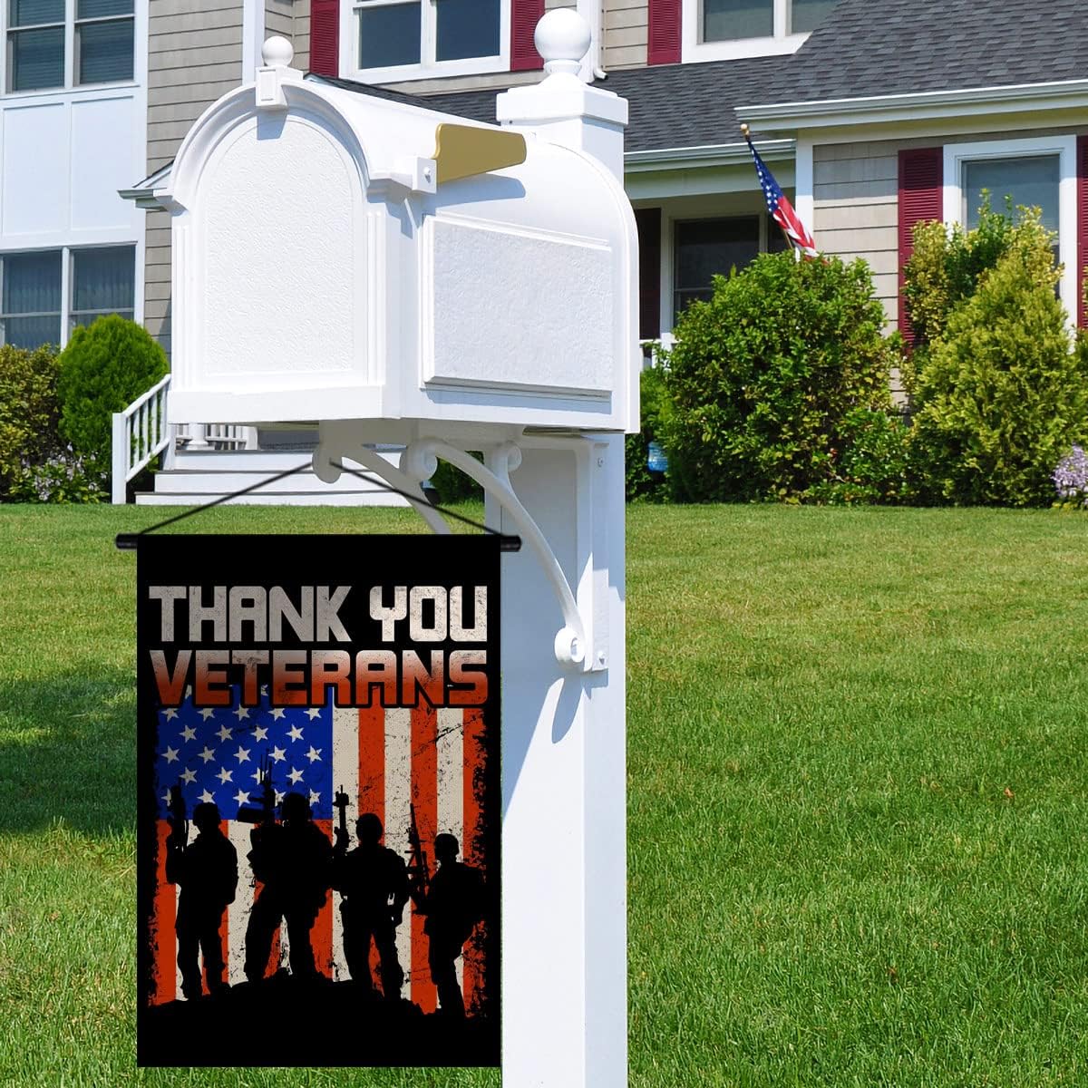 Bandera jardín doble cara thank you veterans decoración exterior