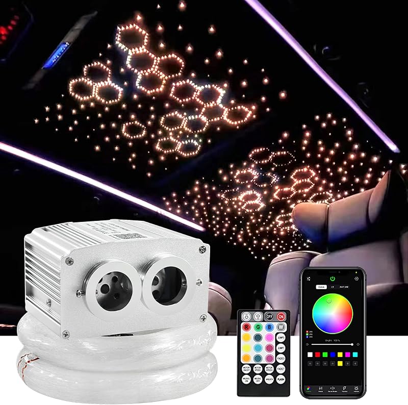 Set 1000 pzas luces estrella fibra optica para auto y hogar
