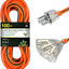 Cable extensión 100ft naranja extremo iluminado SJTW 14/3