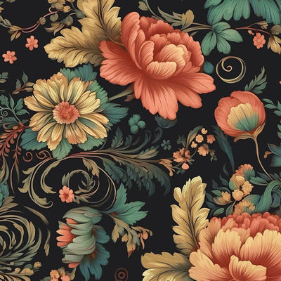 Papel tapiz vintage floral extraíble para dormitorio y baño 17.5x