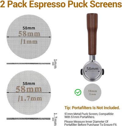 2 Pzas Pantalla Disco Espresso 2.28pulg Acero Inox