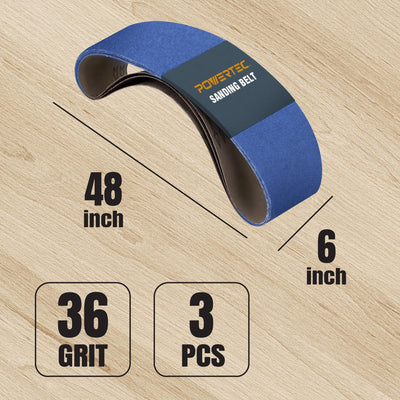 Correas lijado circonio 6x48pulg pack 36 lijadora banco