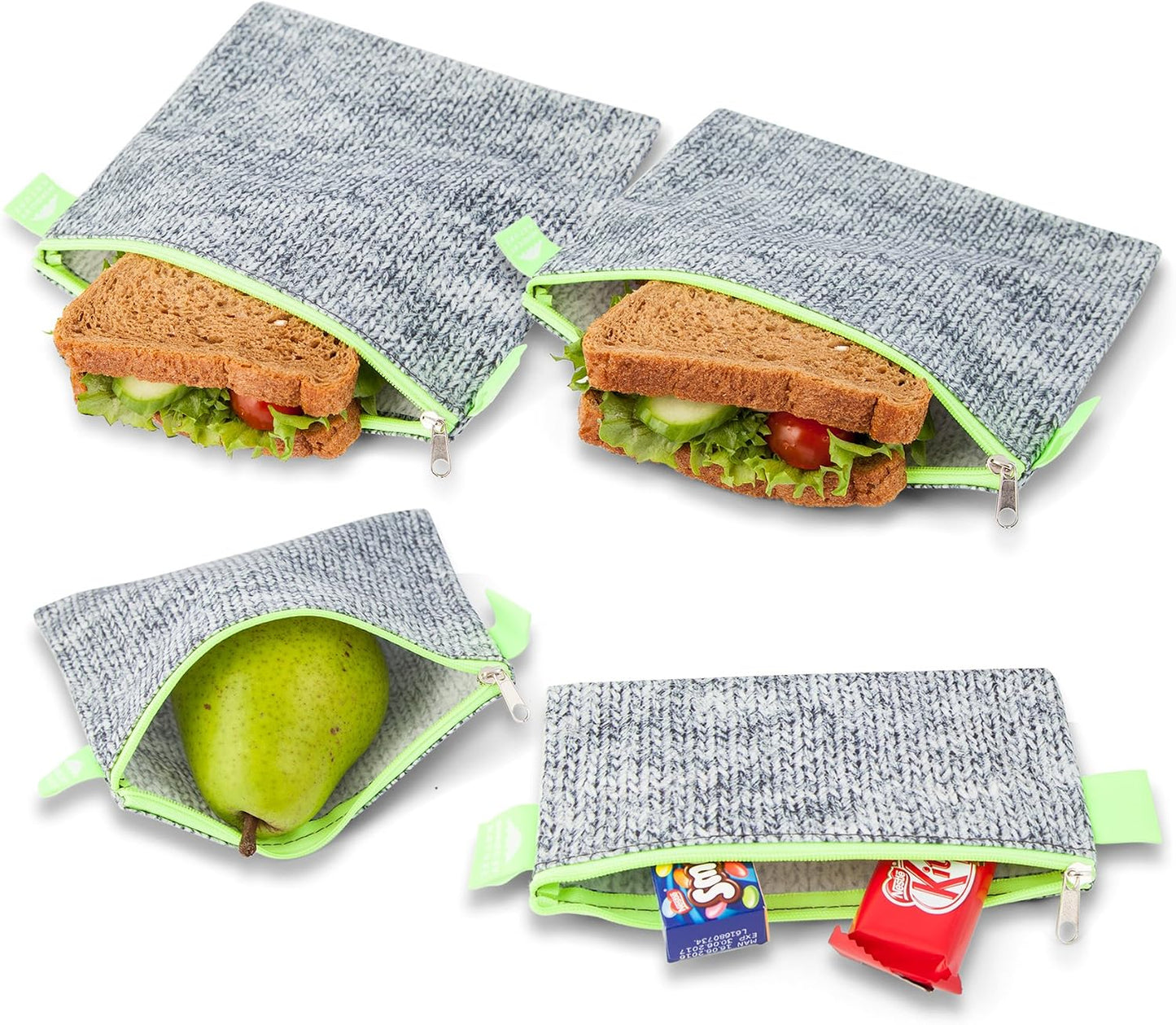 4 Pzas Bolsas Reutiliz. para Sándwich Lavables Sin BPA