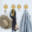 Ganchos pared diseño vintage hojas oro metal set 4