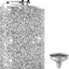 Petaca acero inox 236ml tapa antiperdida embudo plateada