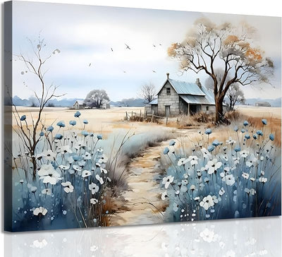 Póster lienzo rústico flores silvestres baño dormitorio