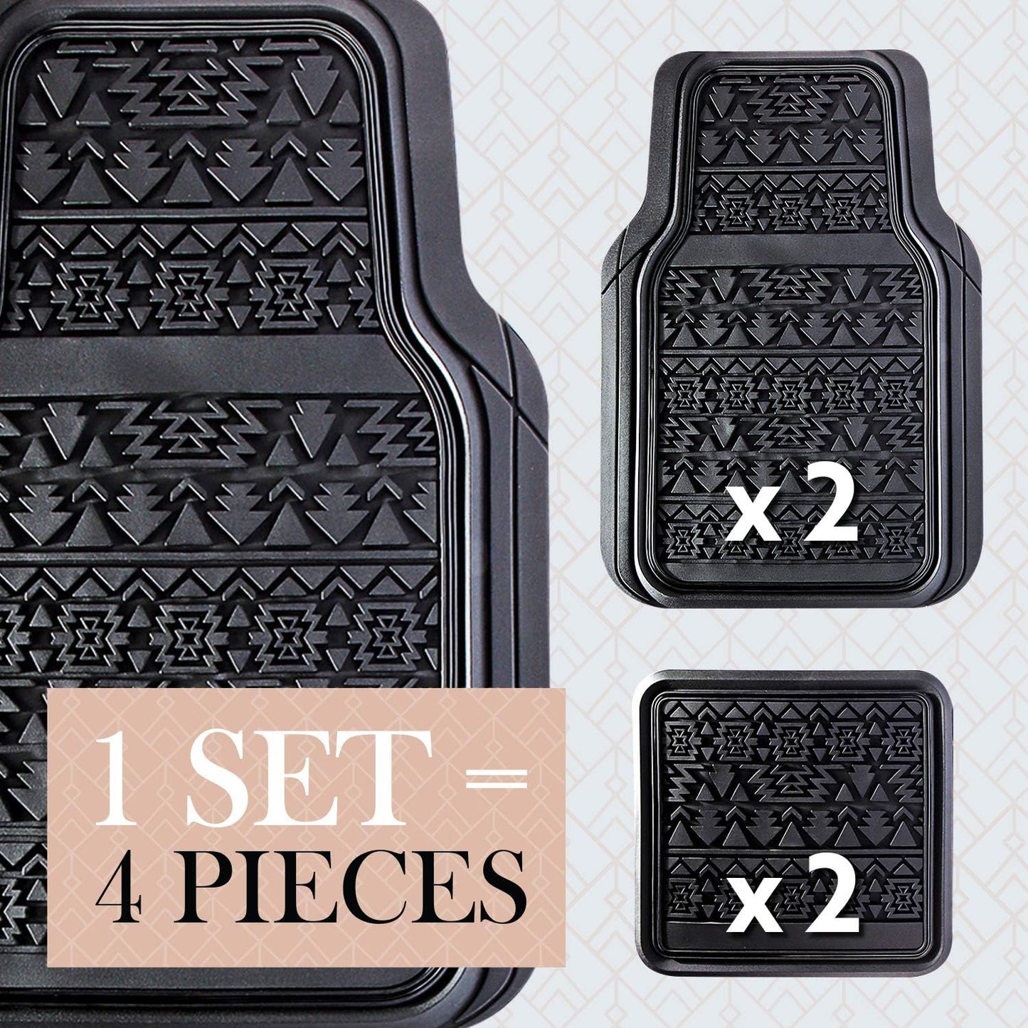 Manta suelo goma negra Aztec 4 Pzas