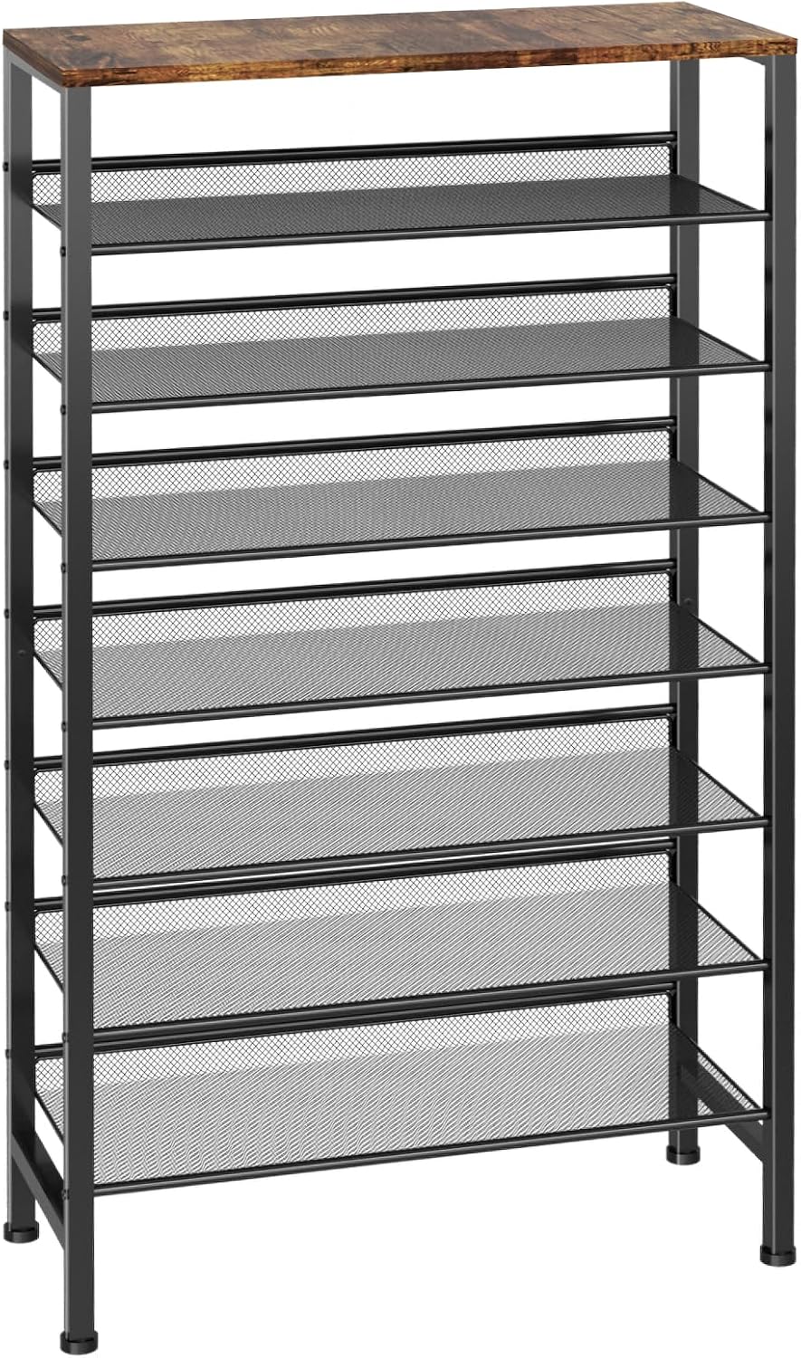 Zapatero 8 niveles metal resistente para armario 28 pares