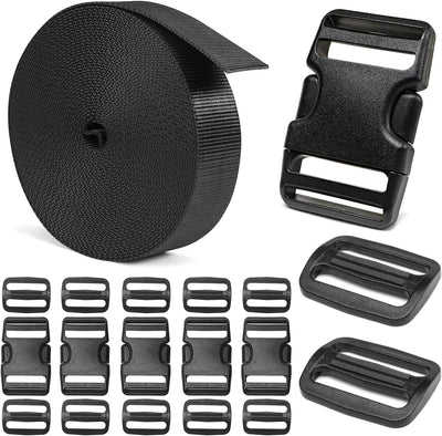 Set hebillas y correas nailon grueso 6 pzas