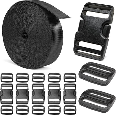 Set hebillas y correas nailon grueso 6 pzas
