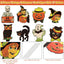 8 Carteles Halloween Plástico Corrugado Bruja Gato Calabaza