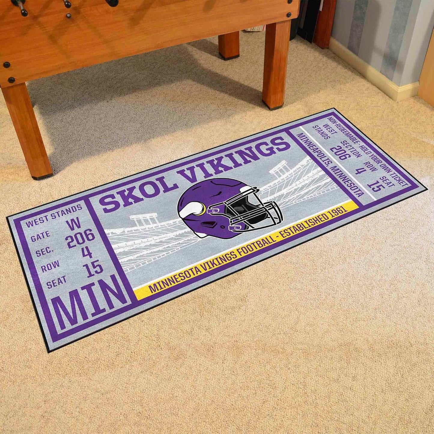 Alfombra para corredor 30x72pulg Minnesota Vikings
