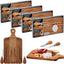 Tabla acacia con cuchillo y tenedor 4 set fiestas