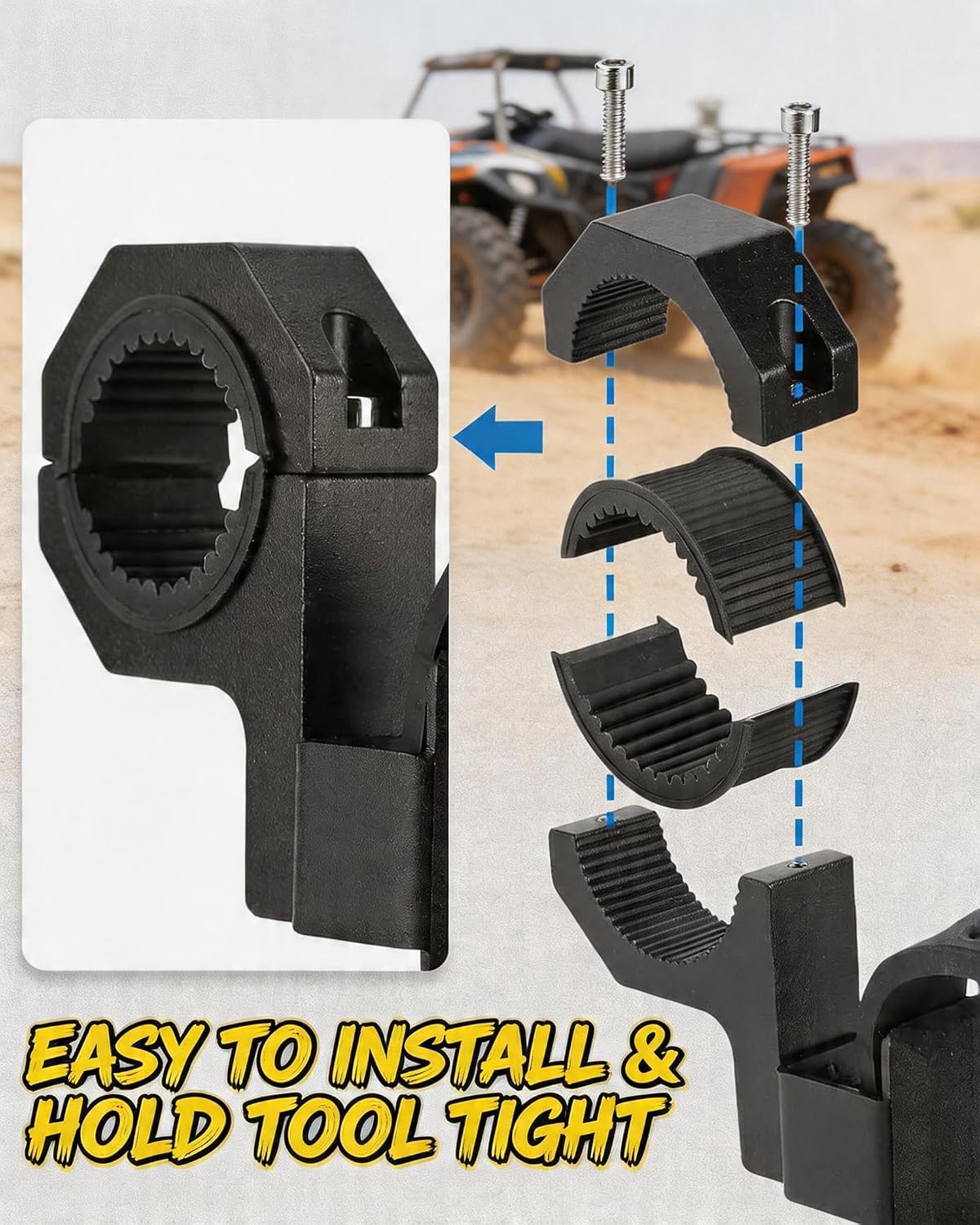 Soporte pala UTV ajustable para barras 1.75-2" 2 Pzas