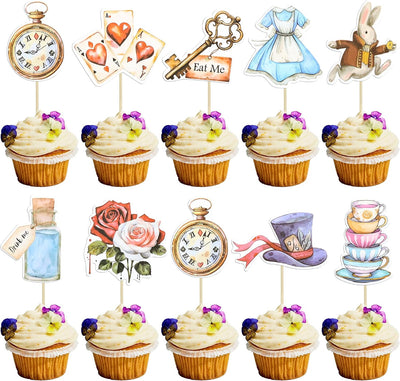 36 Pzas Decoración Cupcakes Hadas Cómeme Gato Conejo