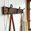 Perchero pared madera quemada 17" 3 ganchos triples